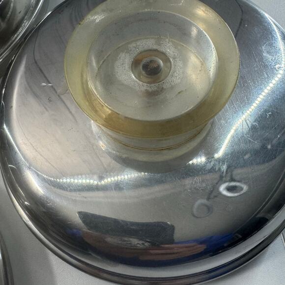 Revere Ware Set 3 Stainless Steel Canisters MCM Lucite Tops Storage Stackable - Picture 16 of 16